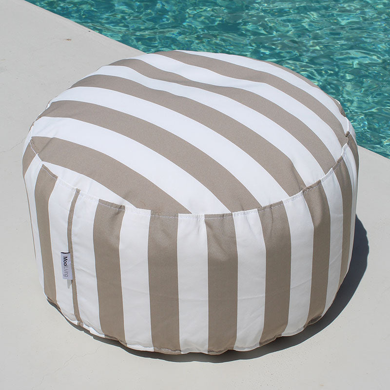 Striped Outdoor Ottomans