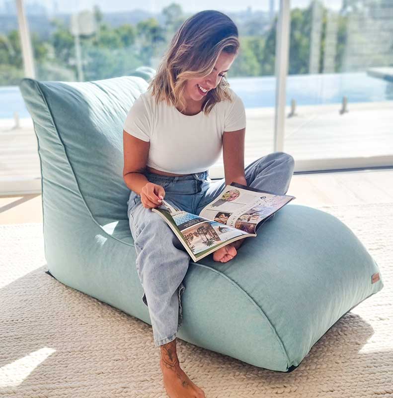 Teal Daybed Bean Bag Lounger | Mooi Living