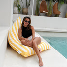 Yellow Reversible Triangle Outdoor Bean Bag Chairs